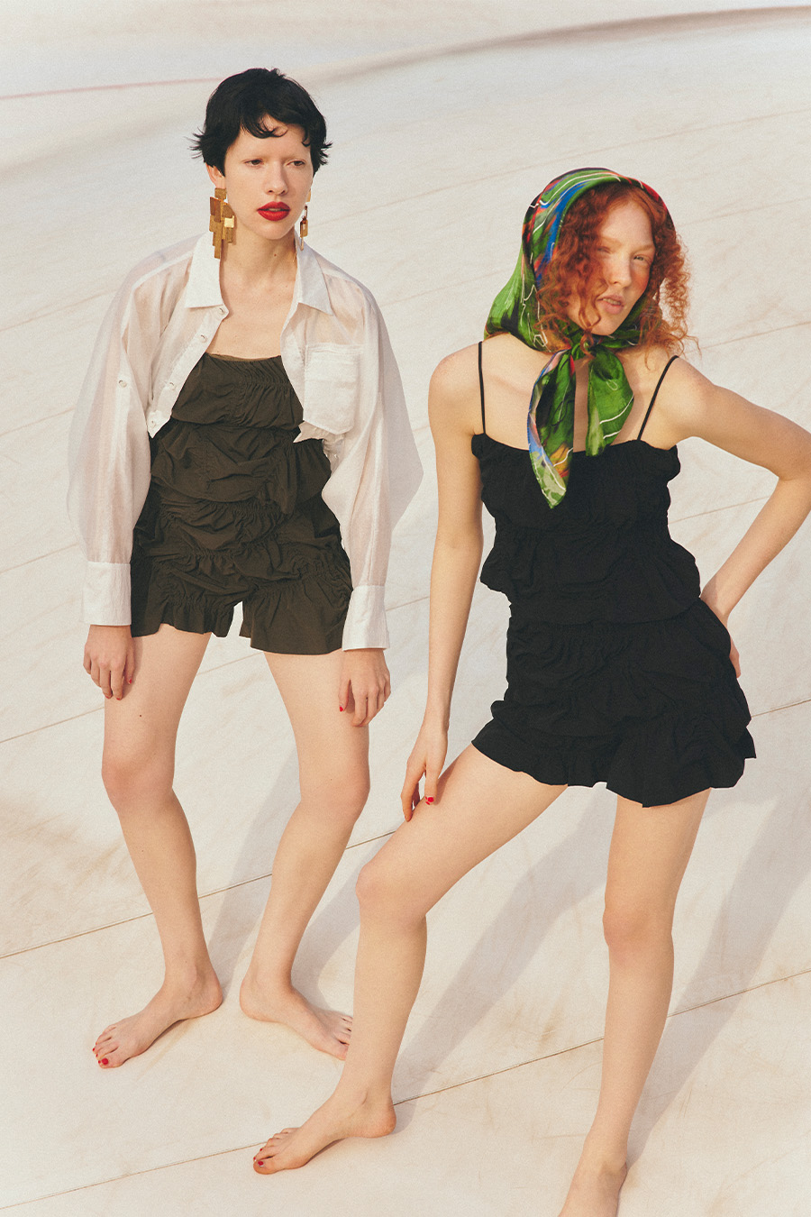 IRREGULAR SHIRRING SHORT PT