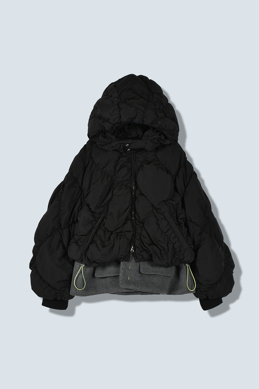 SHIRRING LAYERED DOWN CT