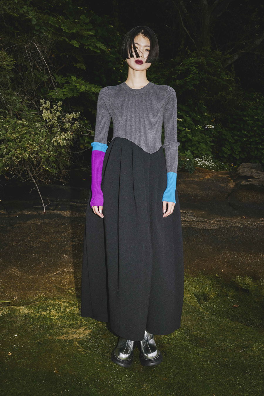 TUCK FLARE KNIT OP