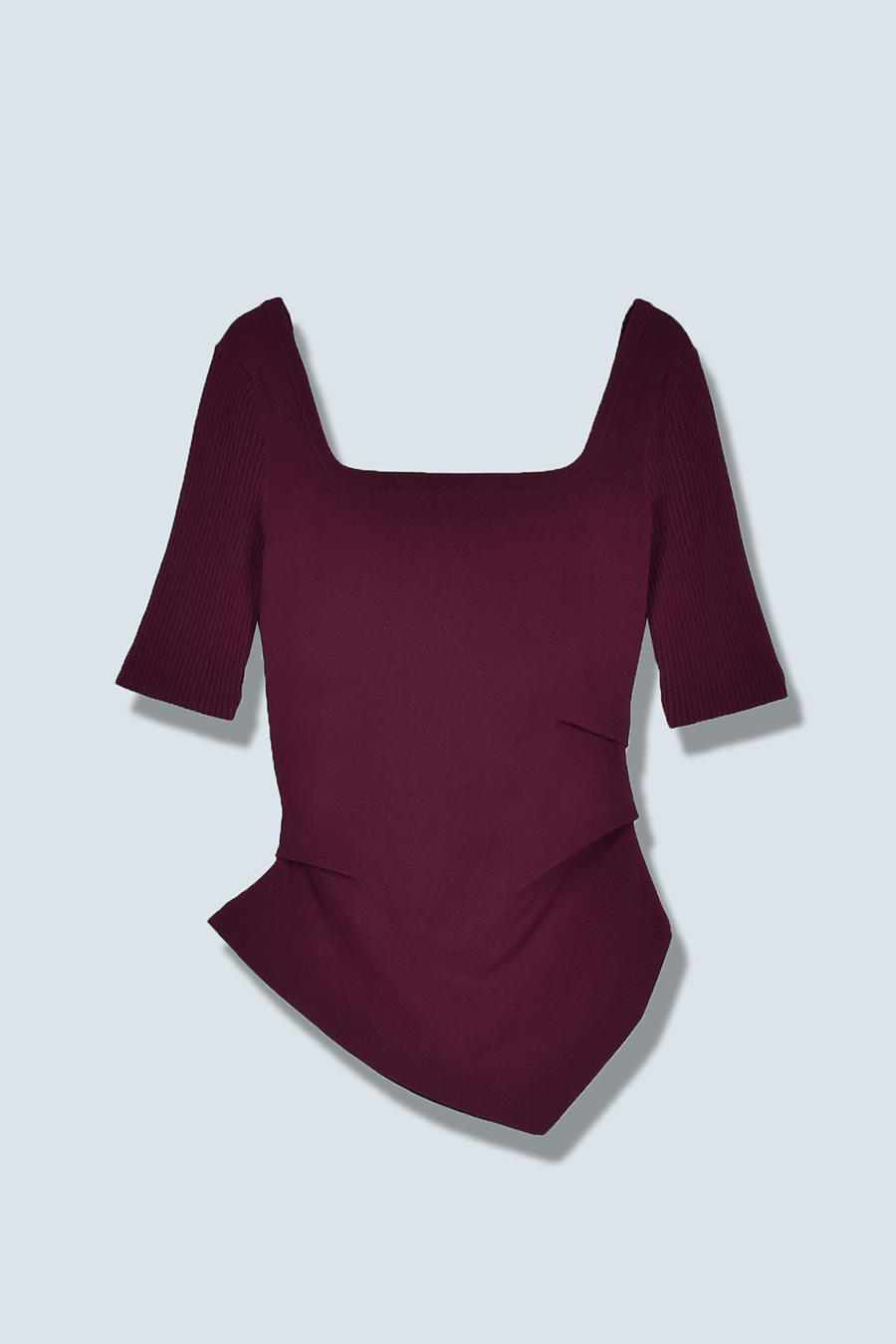 ASYMME TUCK HALF SLEEVE TOP