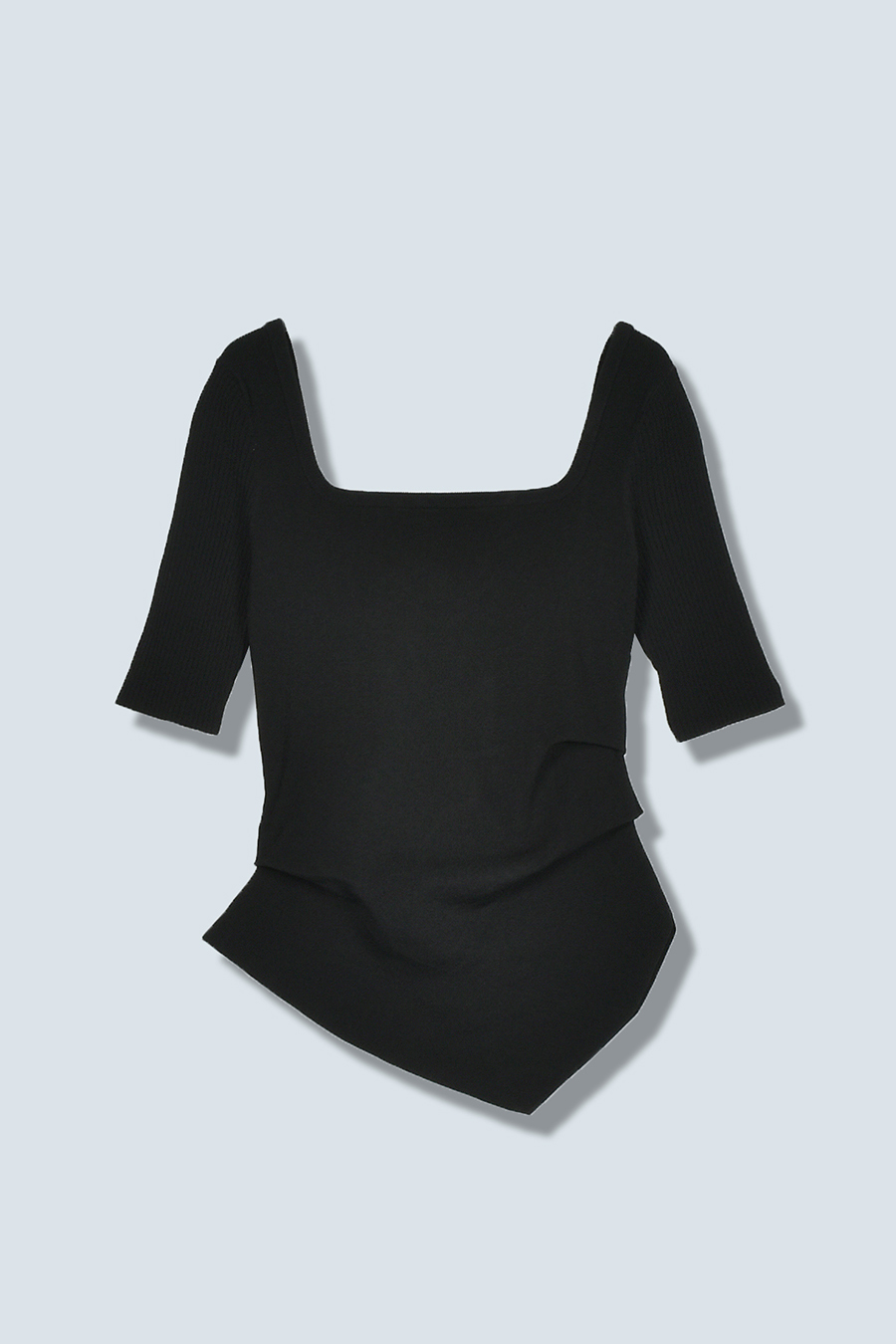 ASYMME TUCK HALF SLEEVE TOP