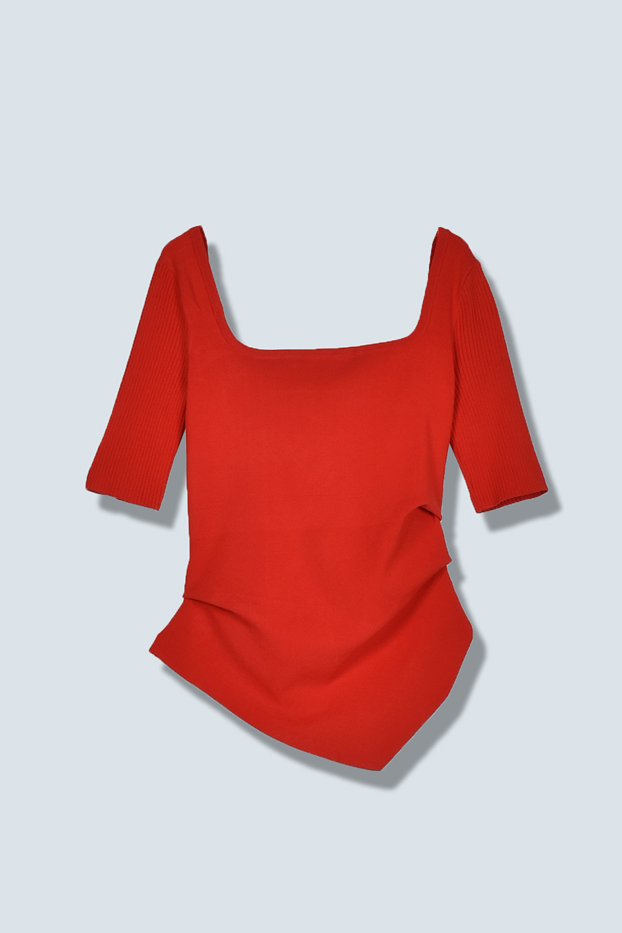 ASYMME TUCK HALF SLEEVE TOP