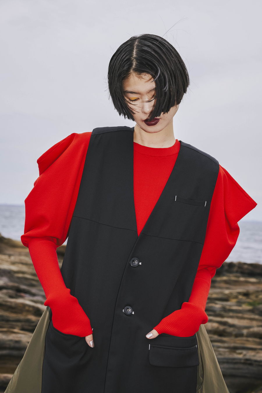 PUFF SLEEVE KNIT TOP