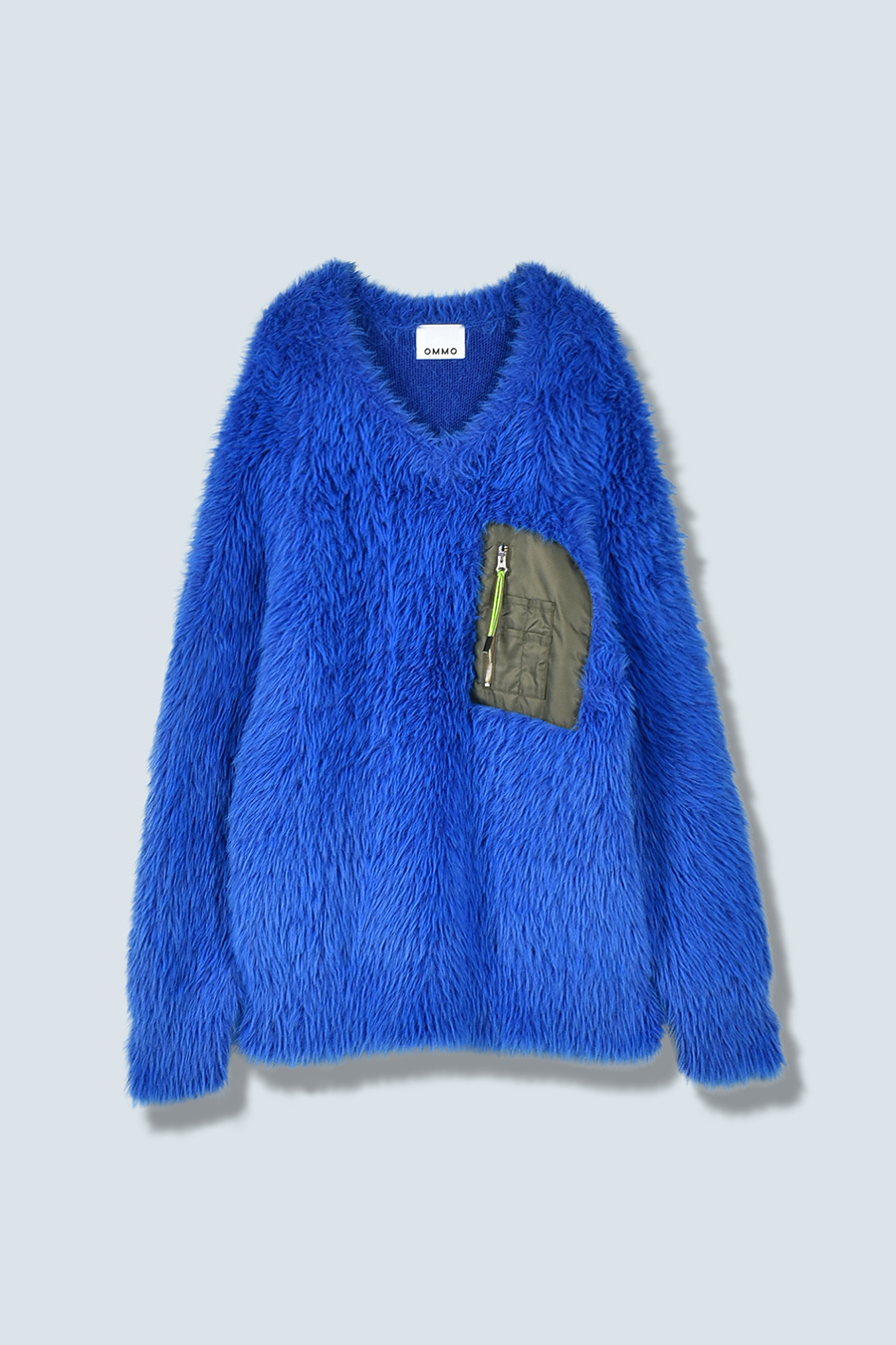 V NECK SHAGGY KNIT TOP