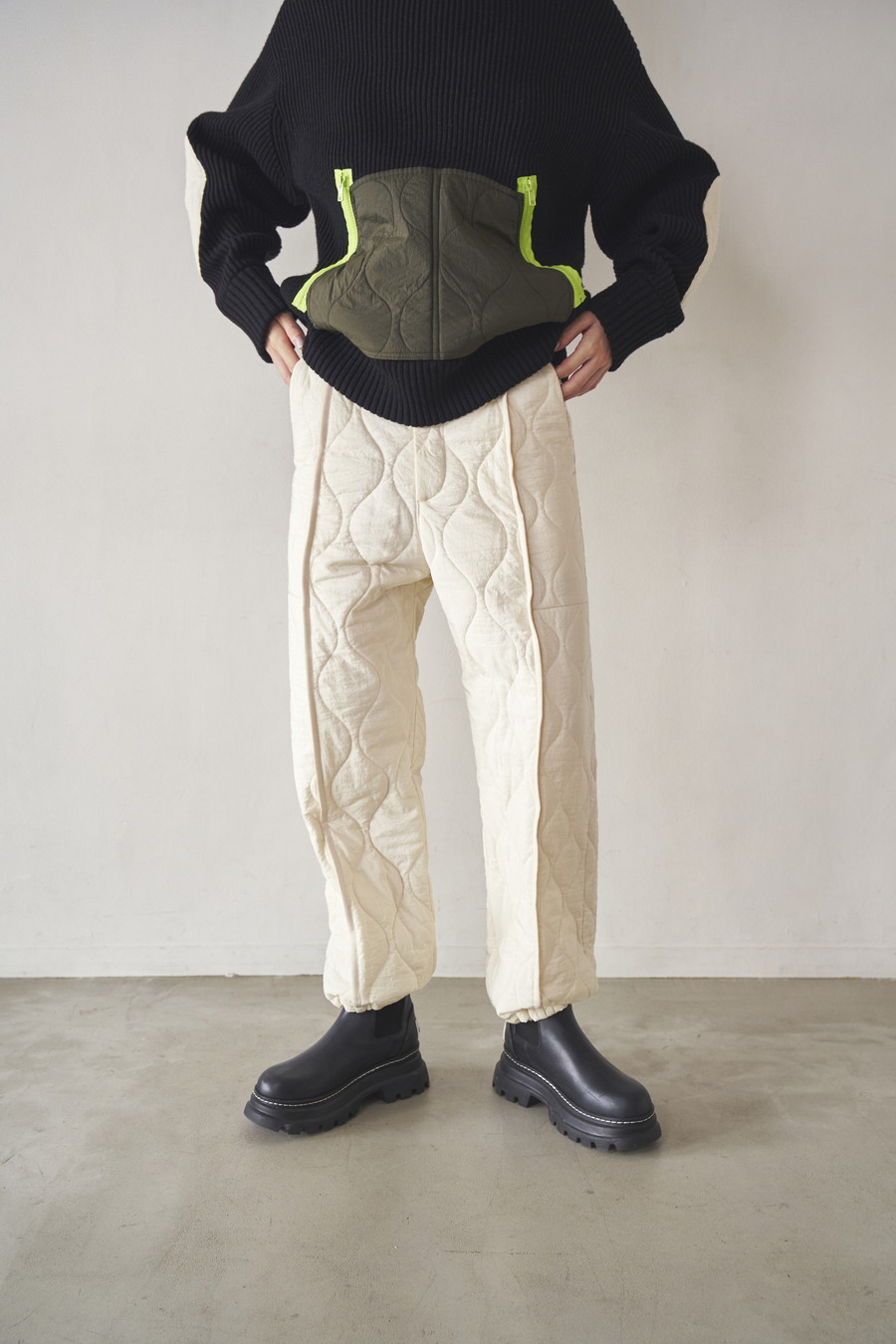 OMMO レイヤードニットパンツ　　ブラック38 OMMO ONLINE STORE / BOTTOMS