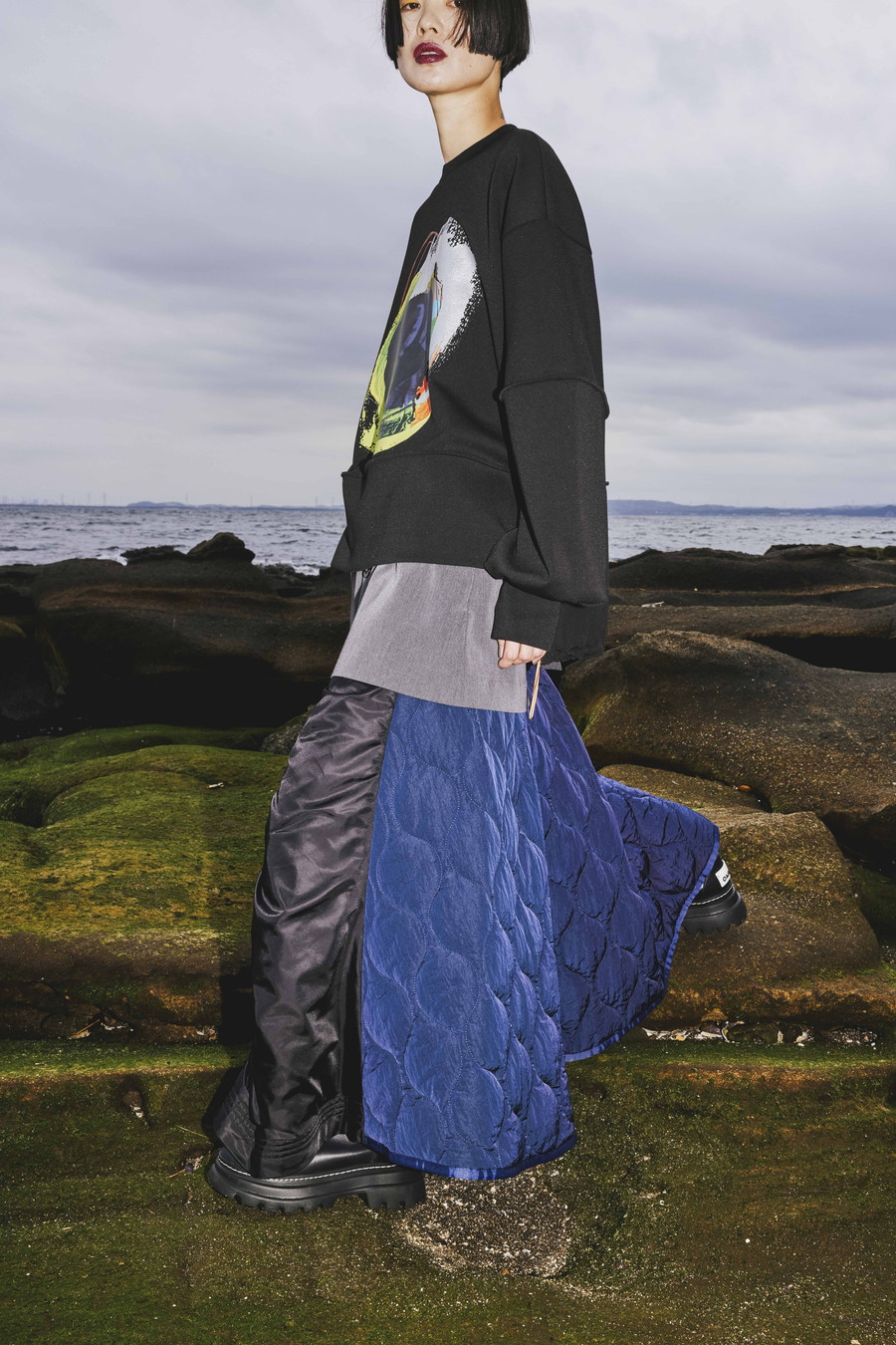 MIX FABRIC FLARE SK