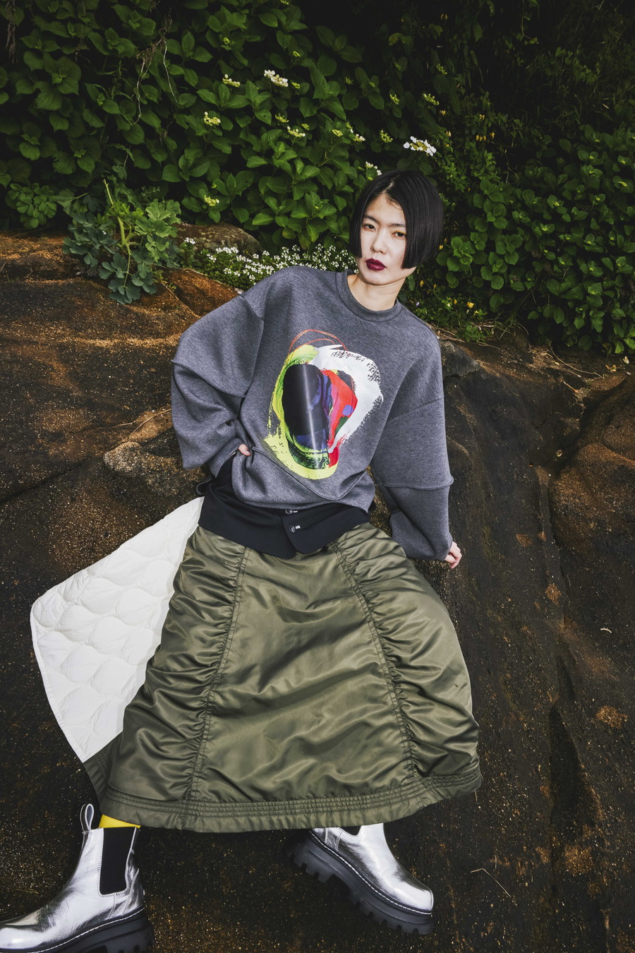 MIX FABRIC FLARE SK