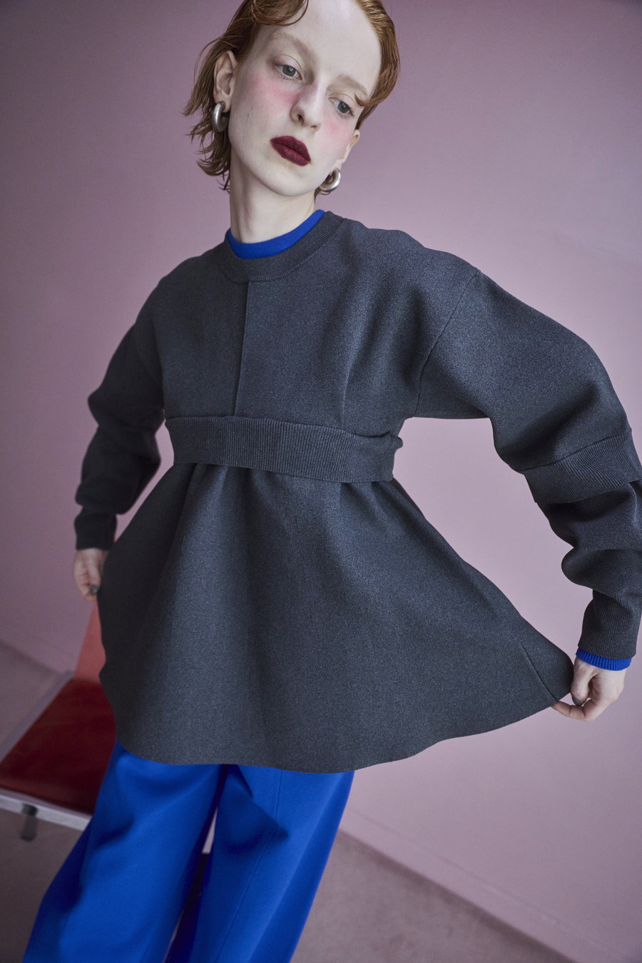 LAYERED FLARE KNIT TOP