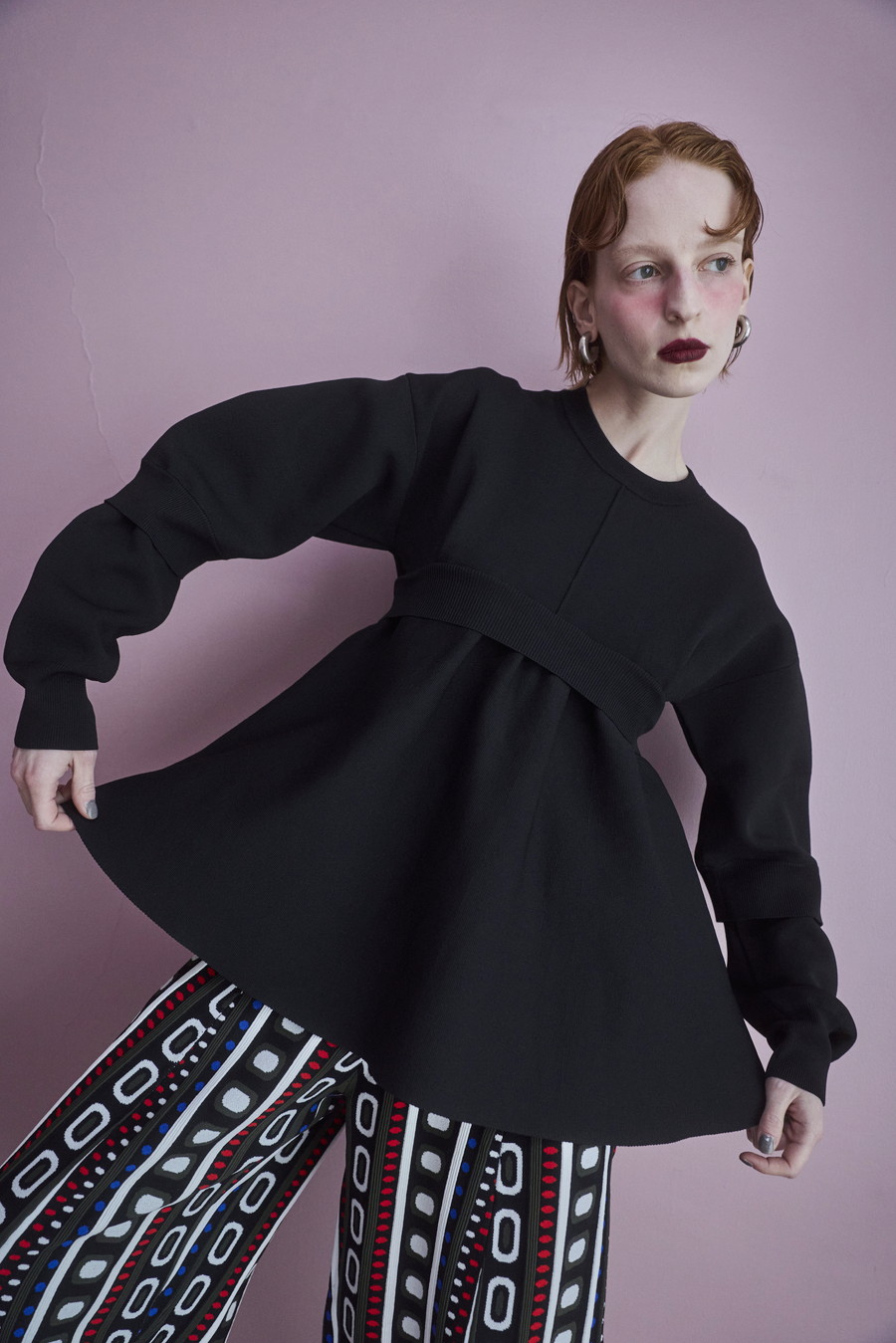 LAYERED FLARE KNIT TOP