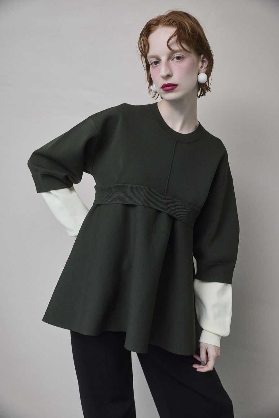 LAYERED FLARE KNIT TOP