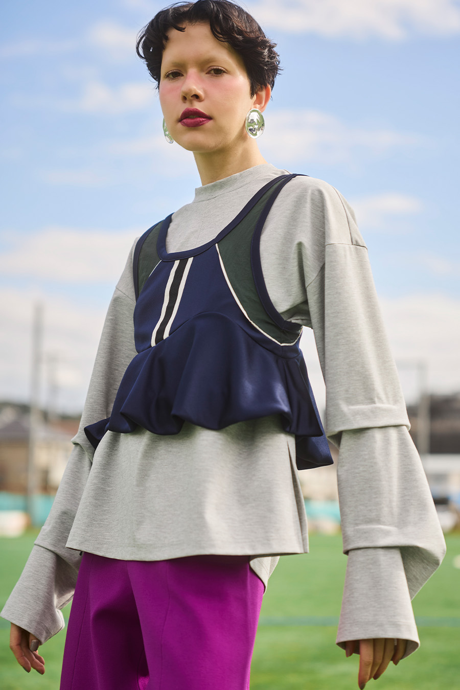 TUCK LONG SLEEVE TOP