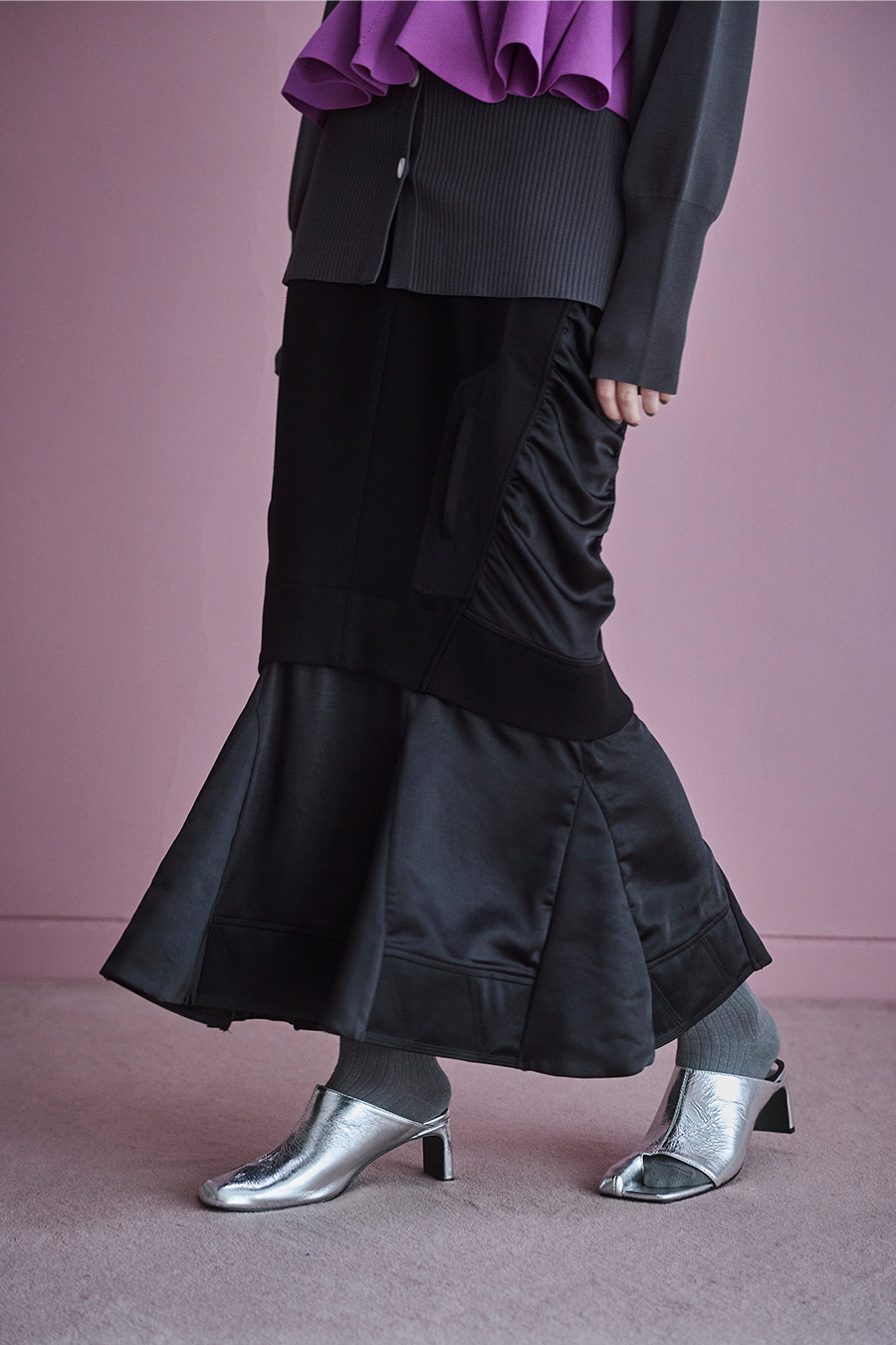 SATIN LAYERED CUT SK