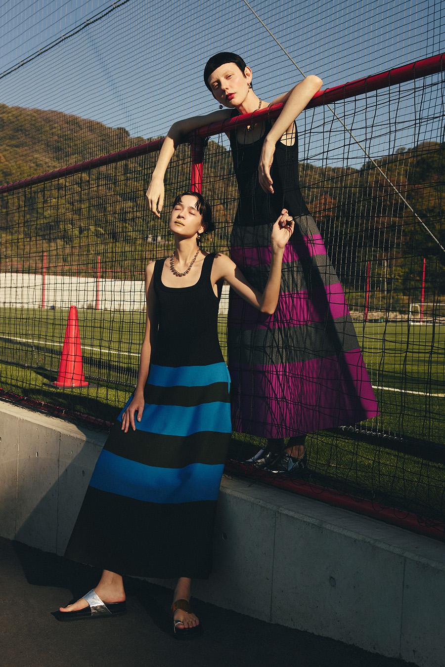 BODER KNIT SQUARE TANK OP