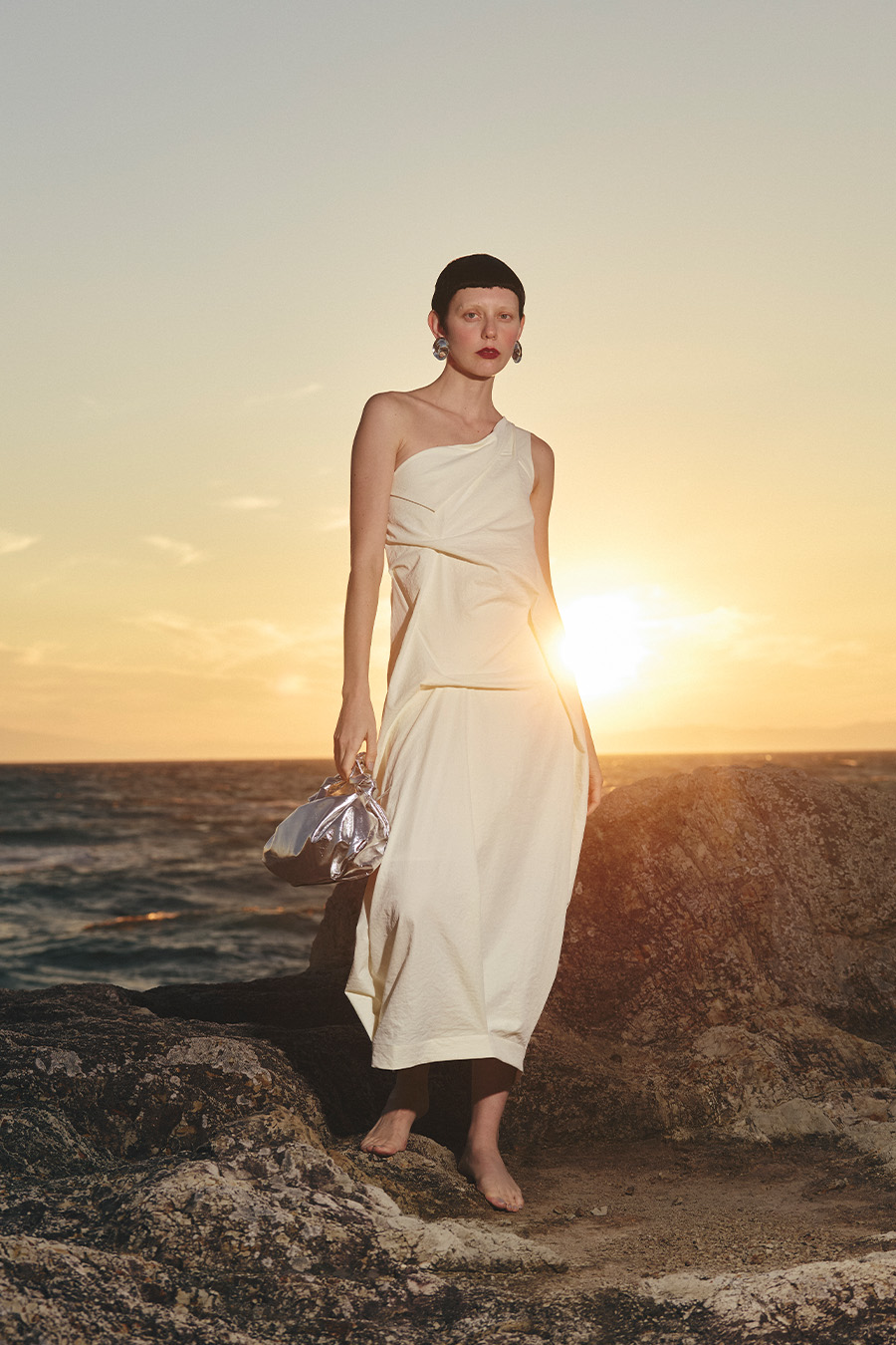 RANDOM TUCK ONE SHOULDER OP