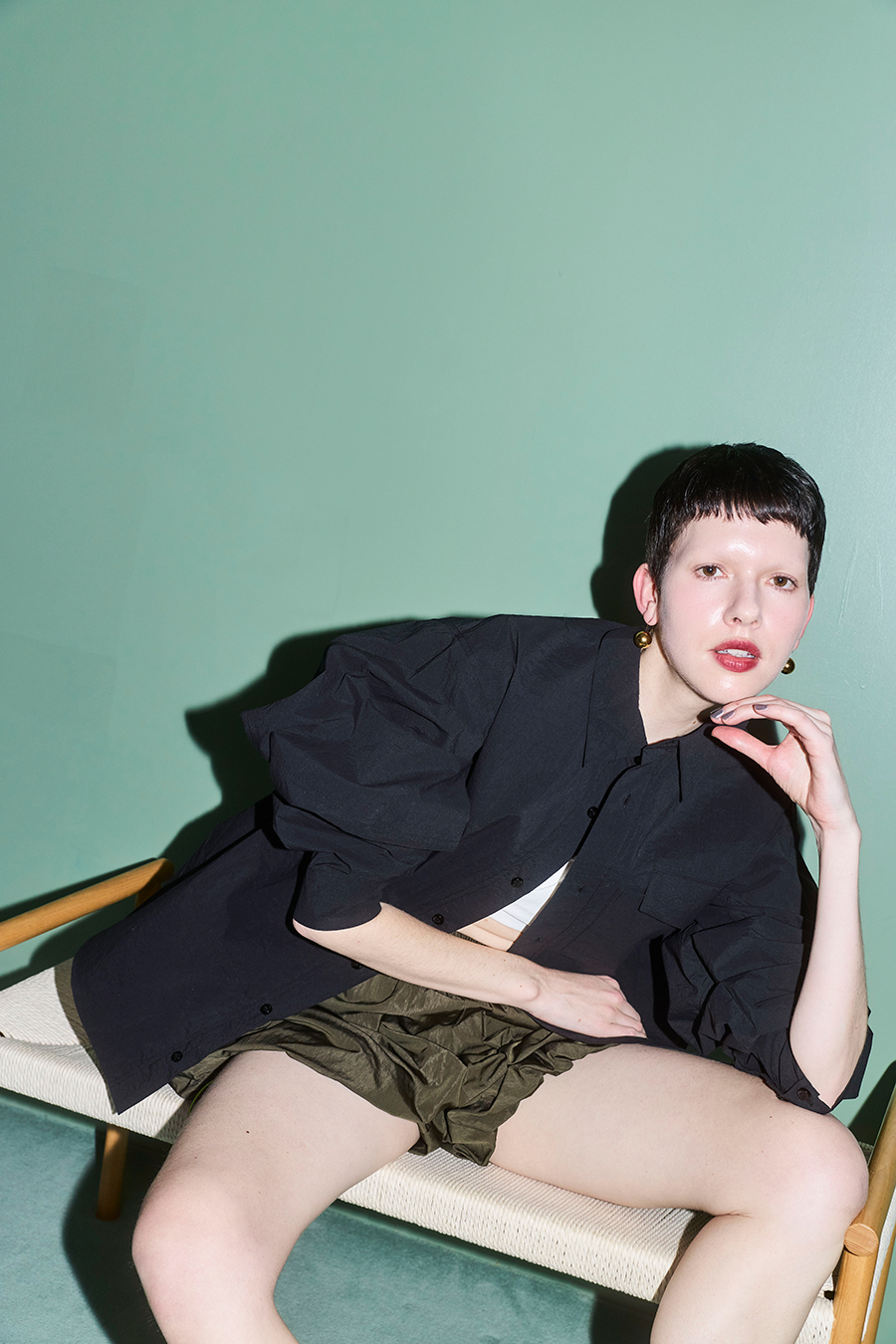 SQUARE SLEEVE AIRY SHIRT