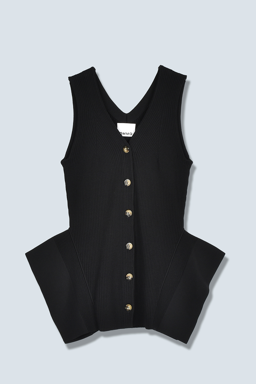 SIDE FLARE V NECK KNIT VEST