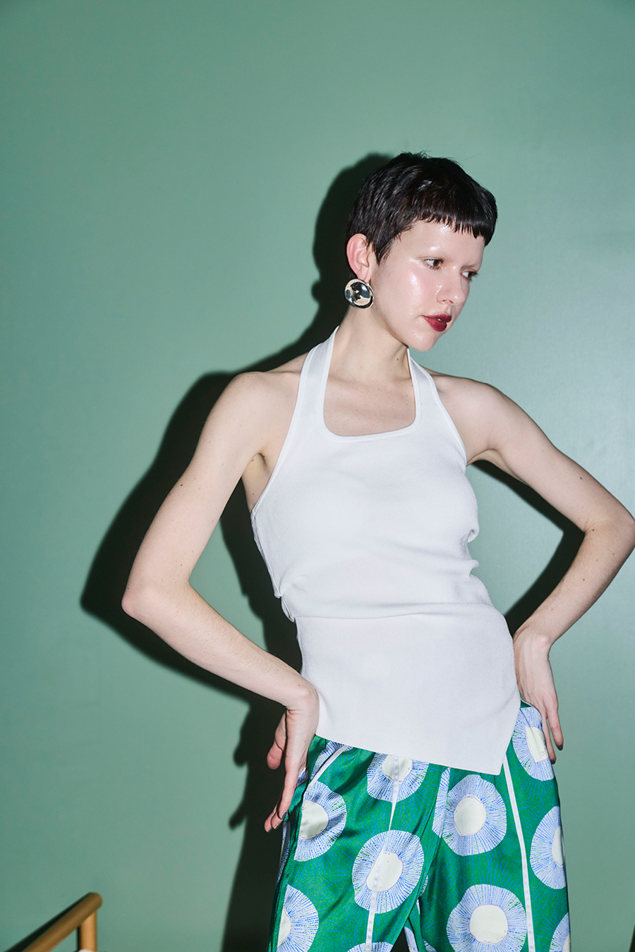 HALTER NECK TUCK KT TOP