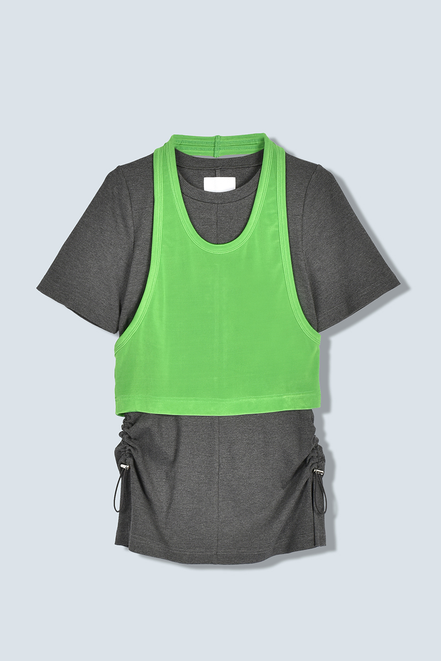 SHEER HALTER LAYERED T-SH