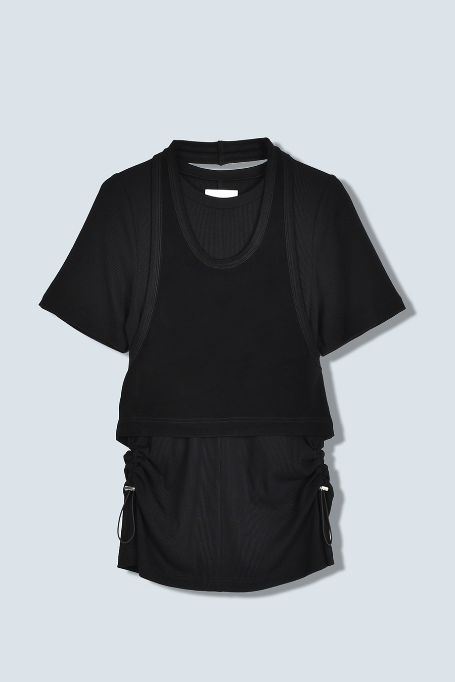 SHEER HALTER LAYERED T-SH