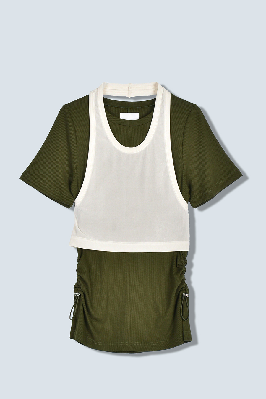 SHEER HALTER LAYERED T-SH