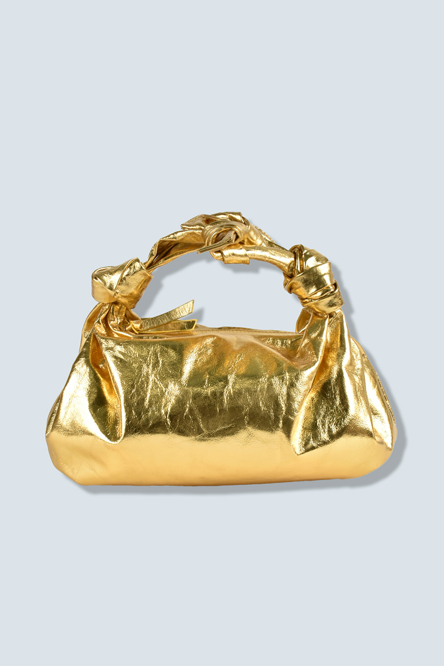 METALLIC KNOT LEATHER BAG