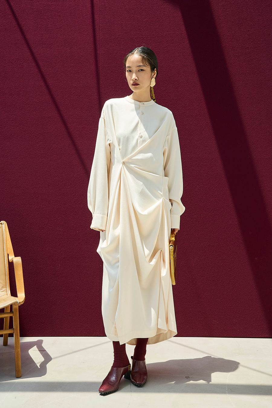 TUCK DRAPE SHIRT OP
