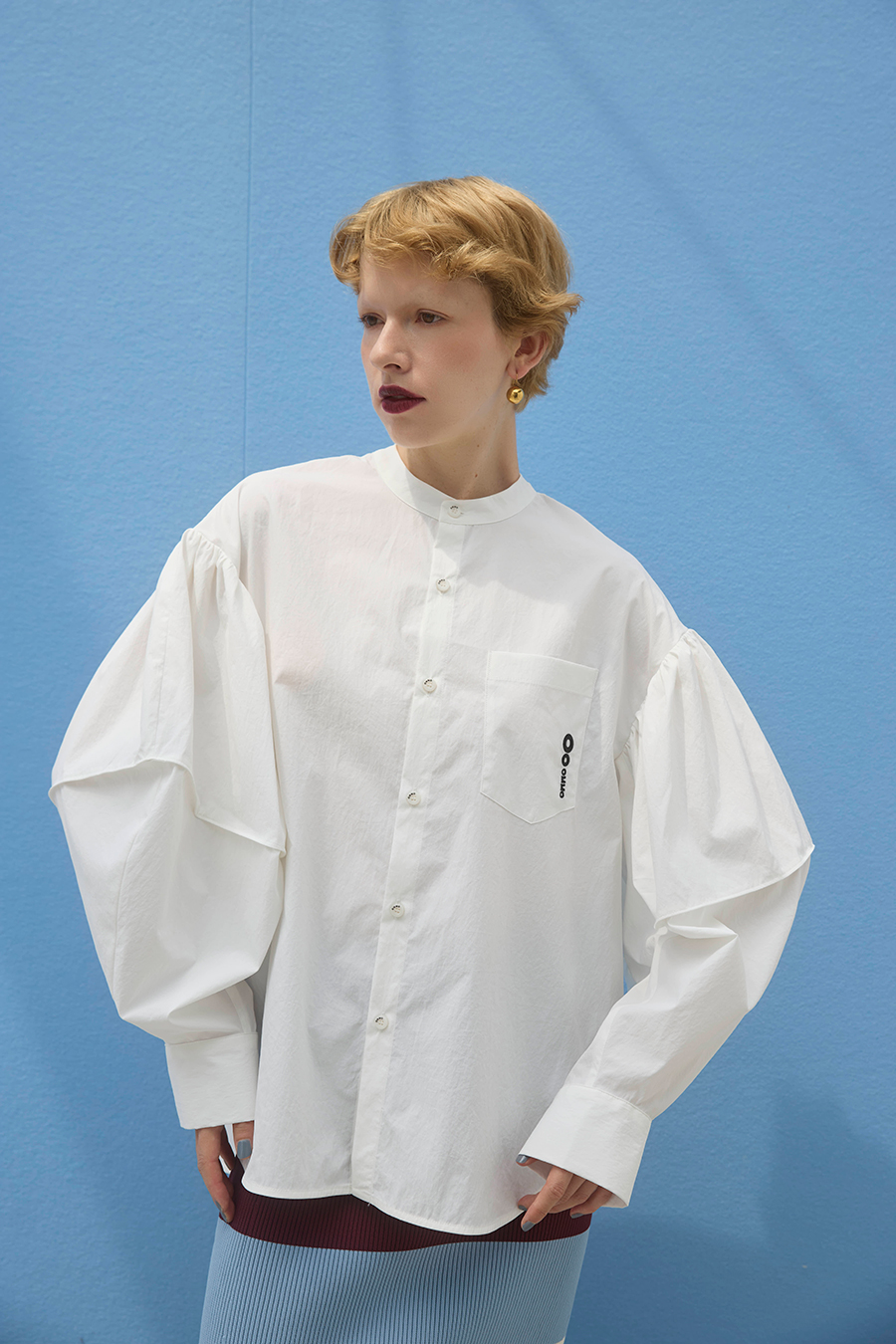 GATHER SLEEVE SHIRT