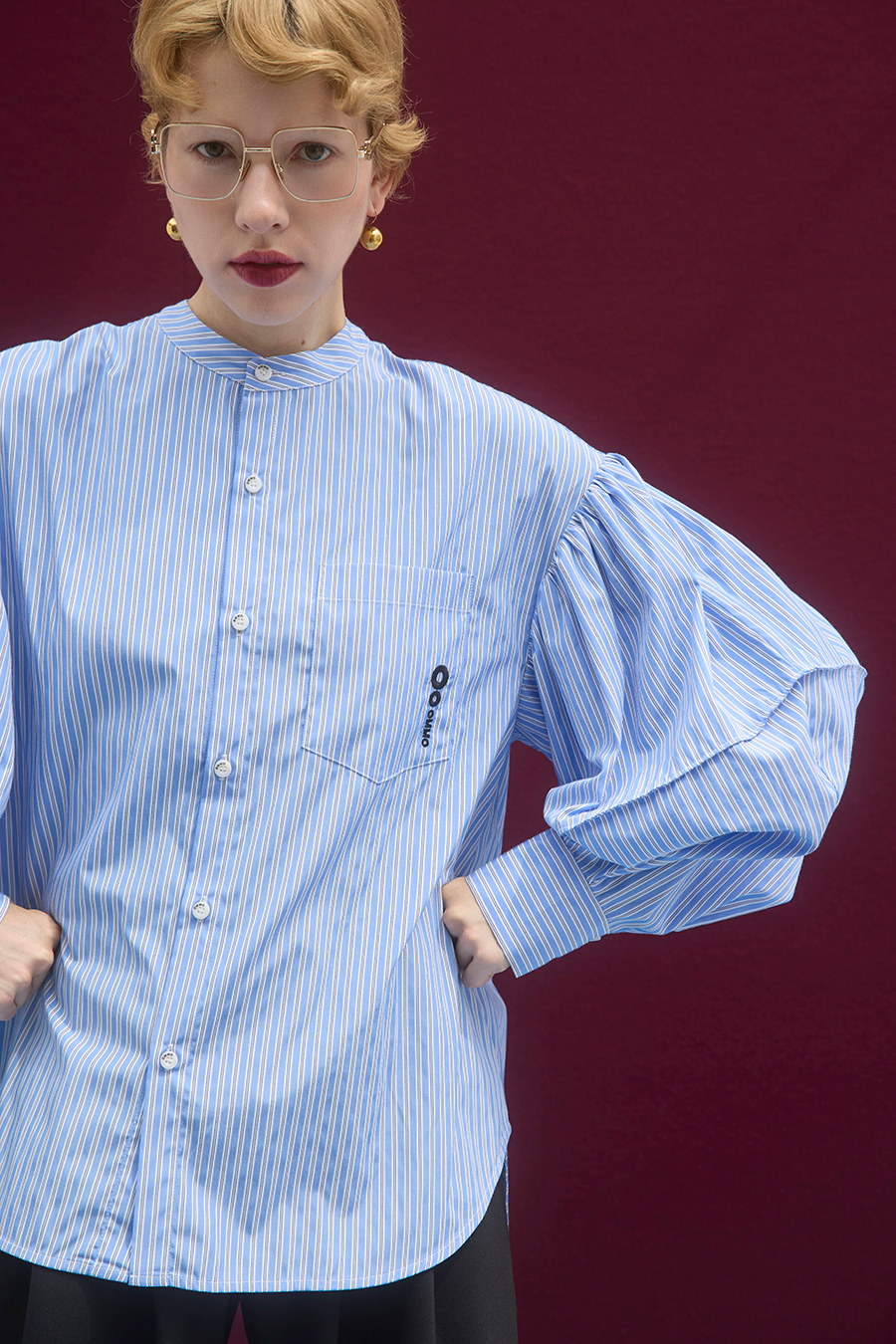 GATHER SLEEVE SHIRT