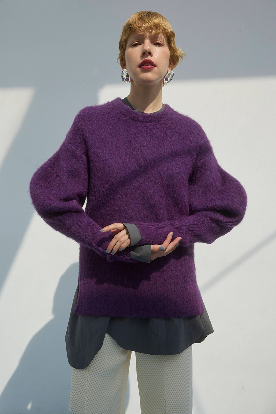 VOLUME SLEEVE KNIT TOP