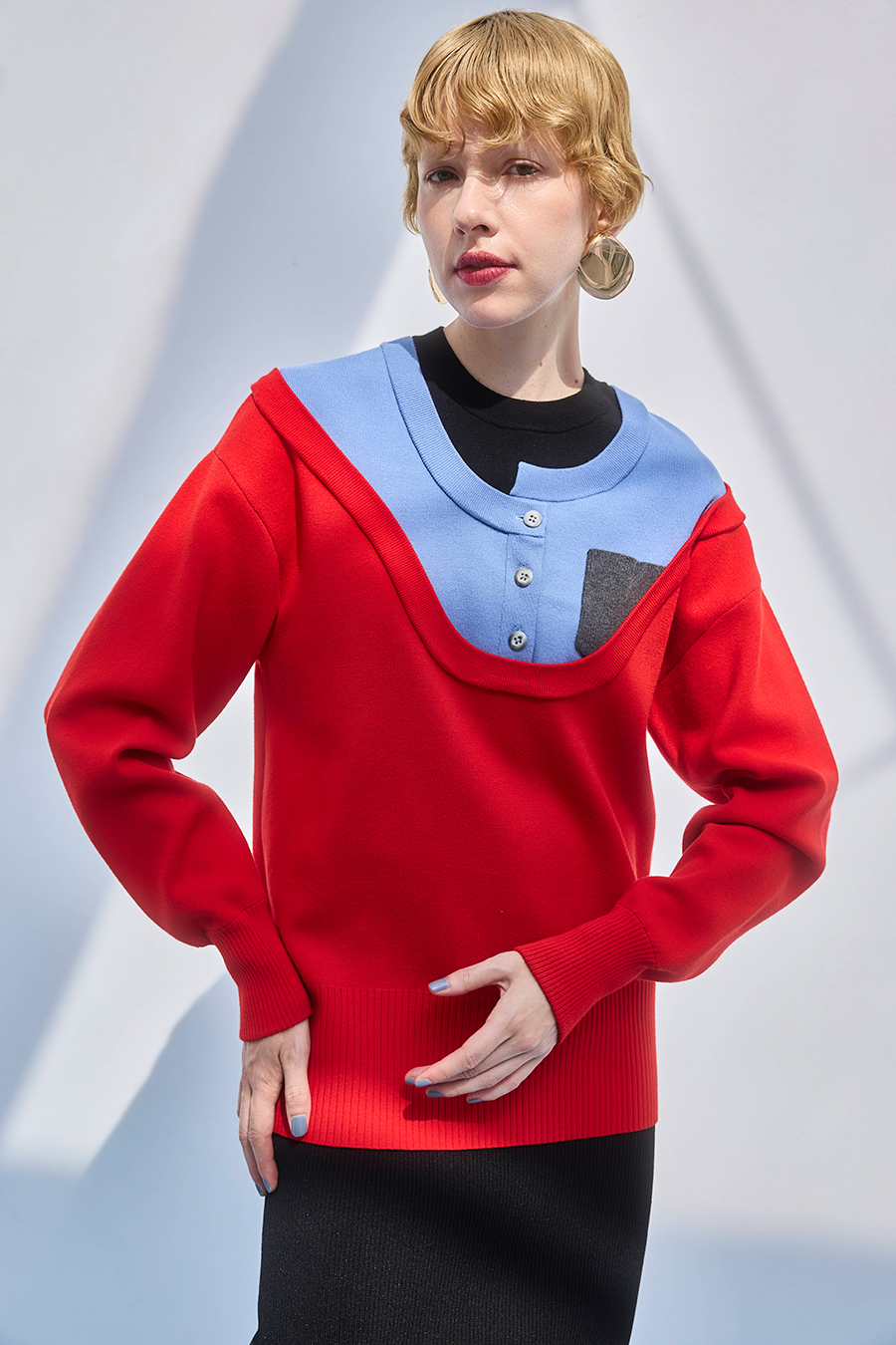 LAYERED KNIT TOP