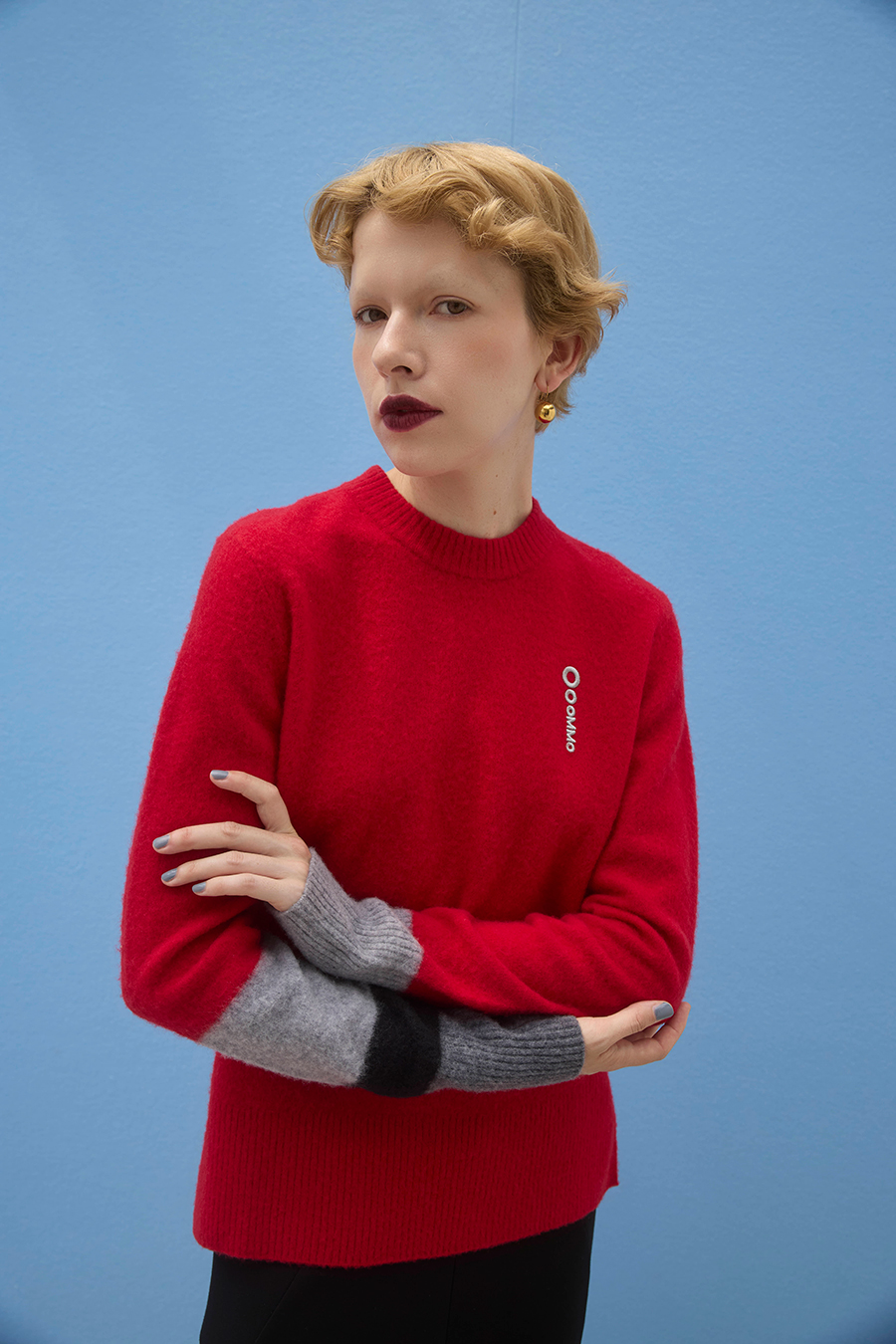 BLOCKING WOOL KNIT TOP