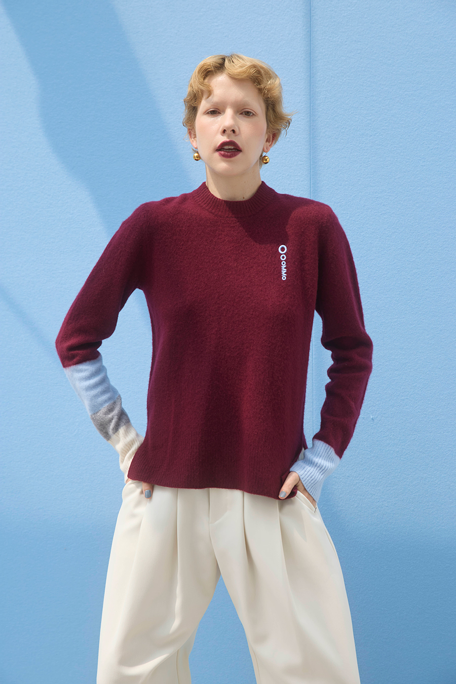 BLOCKING WOOL KNIT TOP