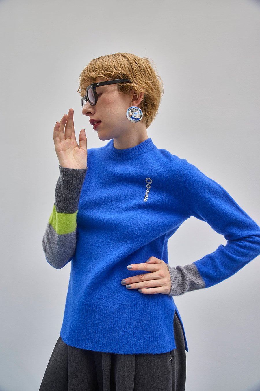 BLOCKING WOOL KNIT TOP