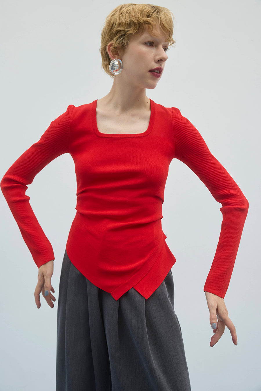 ASYMME TUCK L/S TOP