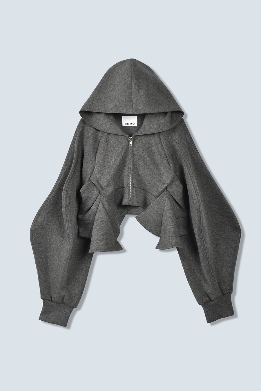 DOUBLE CURVE SLEEVE SHORT HOODIE