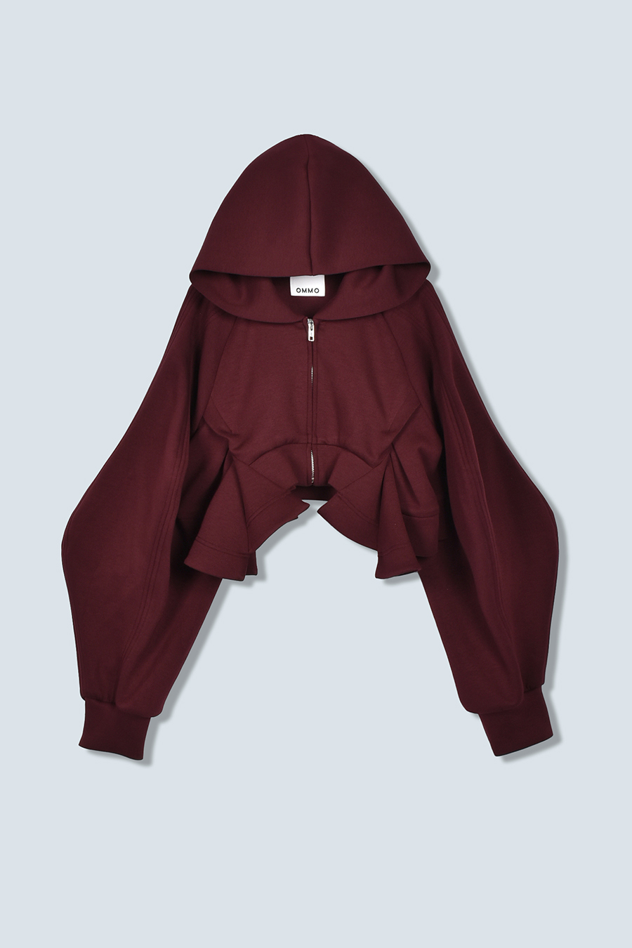 DOUBLE CURVE SLEEVE SHORT HOODIE